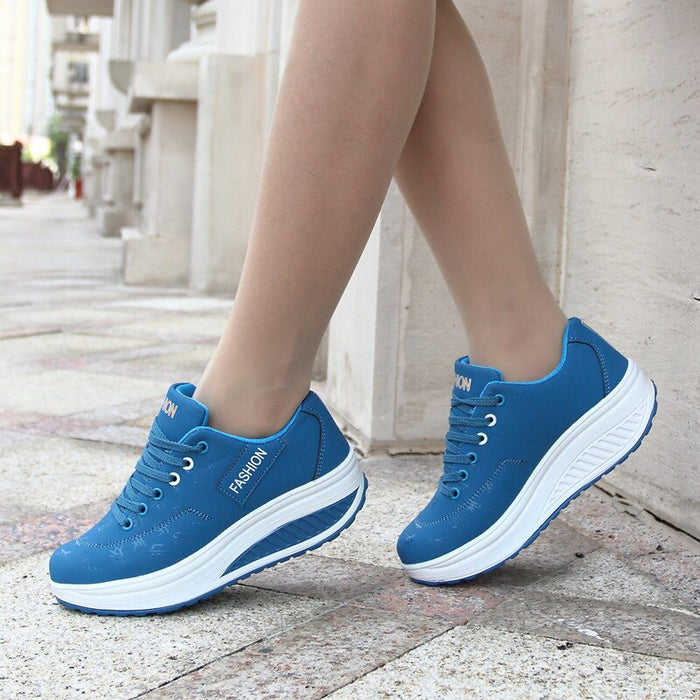 women running shoes sneakers female breathable thick bottom wedges outdoor - Luxeelegance