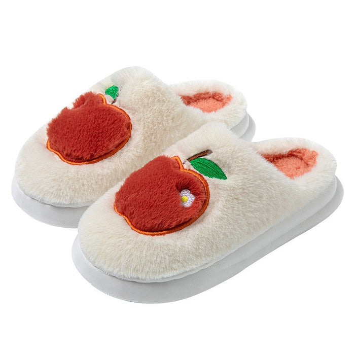 Women winter cotton slippers with heel can be worn outside to keep warm and velvet indoor home thick sole waterproof - Luxeelegance