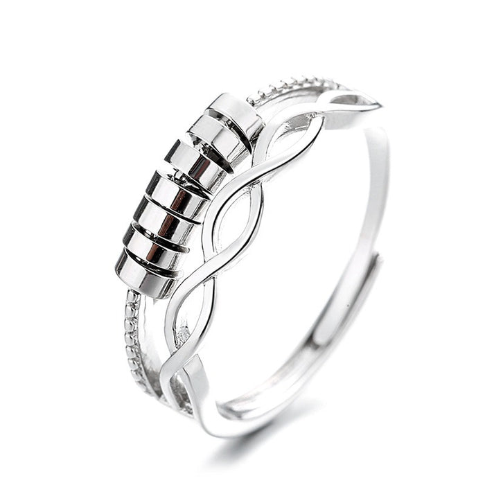 Spiritual Circle Ring Rotatable Ring Fashion Cross Multi-Layer Anti-Crush Anxiety Ring Opening Ring - Luxeelegance