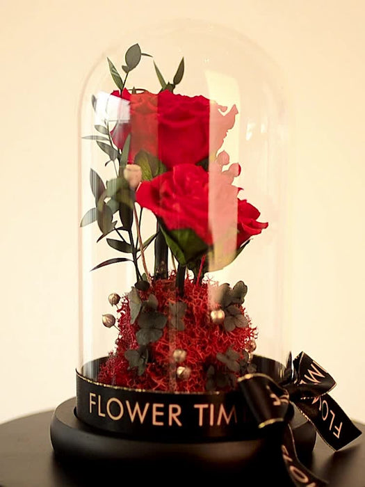 Day Gift Practical Immortal Flowers Dried Roses Glass Cover Gift Box Creative Ornaments Immortal Flowers Valentine's Day Gift Practical Immortal Flowers Dried Roses Glass Cover Gift Box Creative Ornaments Immortal Flowers