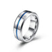 Blue Tungsten Gold Simple Men's Ring with Blue Ribbon Tungsten Gold Wear Resistant Ring Ring Ring - Luxeelegance