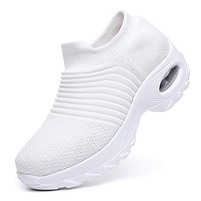 Spring Women Sneakers Shoes Flat Slip on Platform Sneakers for Women Black Breathable Mesh Sock Sneakers Shoes - Luxeelegance