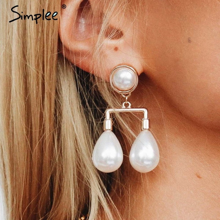 Elegant Pearl Drop Earrings Pearl Drop Statement Earrings for Women