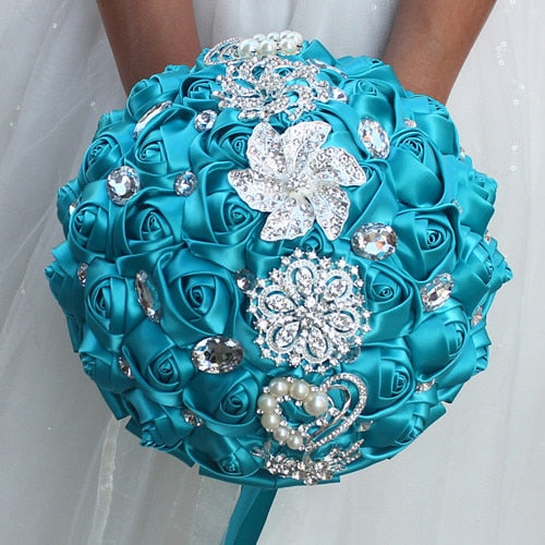 Rhinestone Wedding Bouquets Artificial Wedding Bouquets Hand Made 