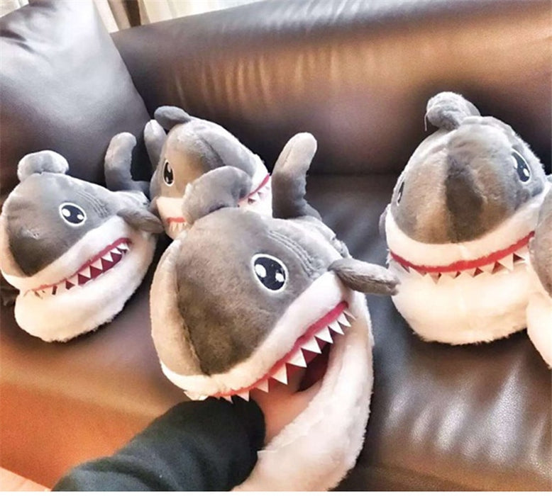 Winter Slippers Women and Men Fashion Shark Slipper Cotton Warm Indoor slippers Lovely Cartoon Women Slippers Unisex - Luxeelegance