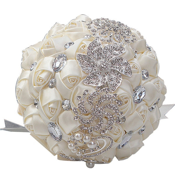 Rhinestone Wedding Bouquets Artificial Wedding Bouquets Hand Made 