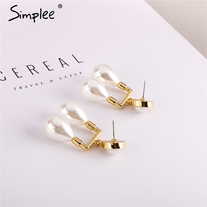 Elegant Pearl Drop Earrings Pearl Drop Statement Earrings for Women