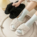 Plush cross strap cotton slippers Cross Strap Comfort Slides for Women