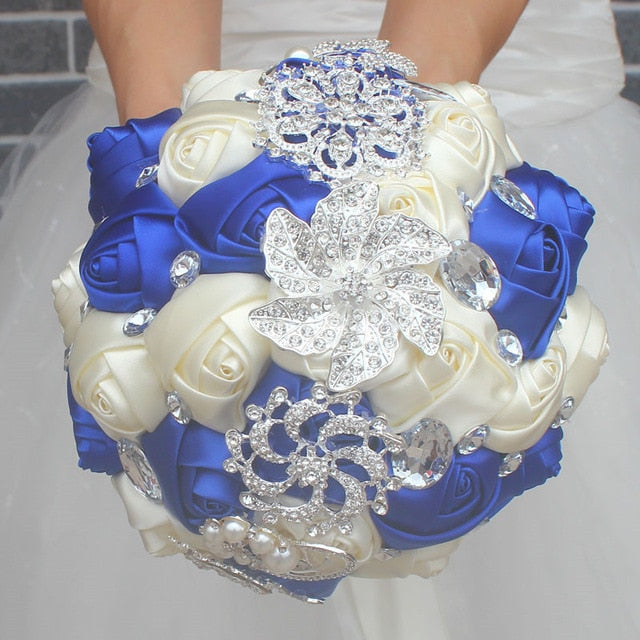 Rhinestone Wedding Bouquets Artificial Wedding Bouquets Hand Made 