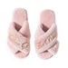 Women's Cross-Strap Plush Slippers| Plush Comfort for Women