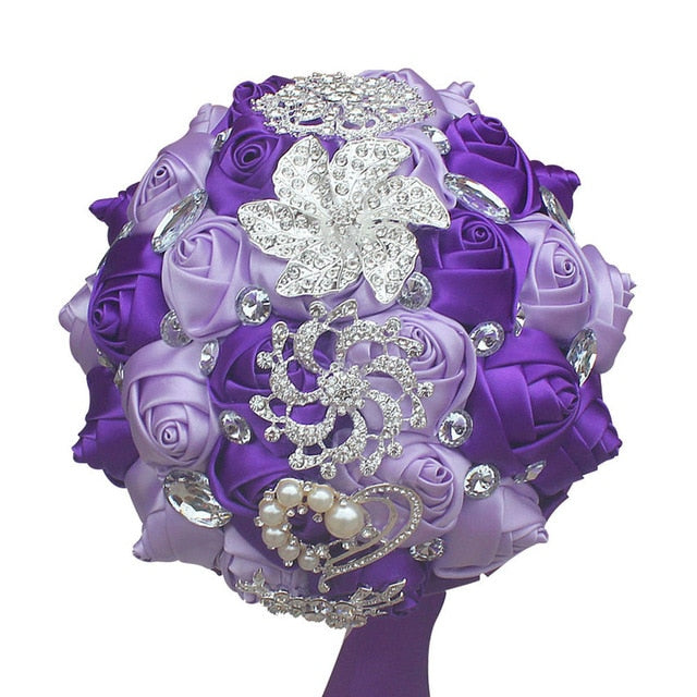 Rhinestone Wedding Bouquets Artificial Wedding Bouquets Hand Made 