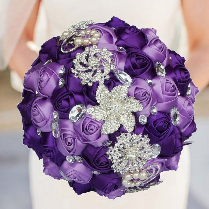 Rhinestone Wedding Bouquets Artificial Wedding Bouquets Hand Made 