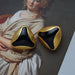 Retro Metal Stud Earrings Enamel Geometric irregularity Women Jewerly