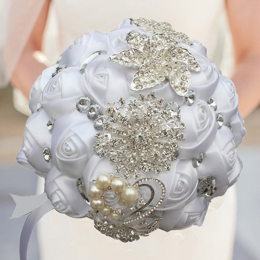 Rhinestone Wedding Bouquets Artificial Wedding Bouquets Hand Made 