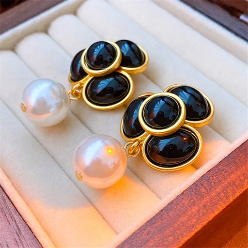 Retro Metal Stud Earrings Enamel Geometric irregularity Women Jewerly