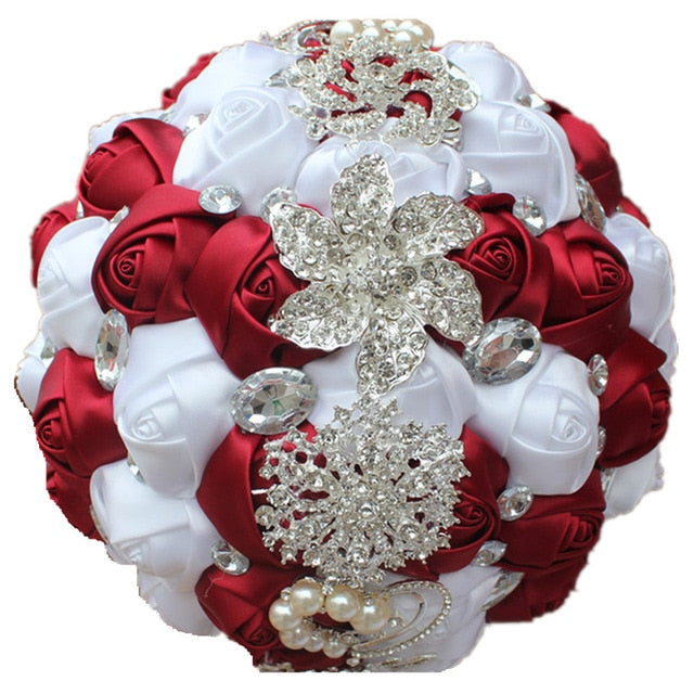 Rhinestone Wedding Bouquets Artificial Wedding Bouquets Hand Made 