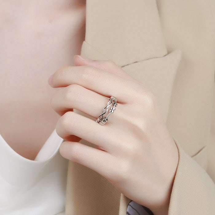 Spiritual Circle Ring Rotatable Ring Fashion Cross Multi-Layer Anti-Crush Anxiety Ring Opening Ring - Luxeelegance