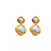 Vintage-inspired metal stud earrings with geometric irregularity and enamel, perfect for enhancing women's outfits