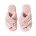 Women's Cross-Strap Plush Slippers| Plush Comfort for Women