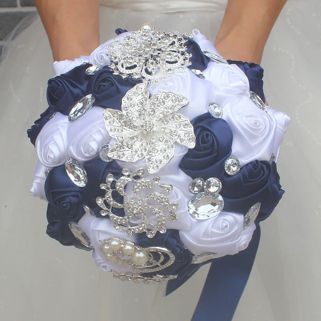 Rhinestone Wedding Bouquets Artificial Wedding Bouquets Hand Made 