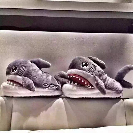 Winter Slippers Women and Men Fashion Shark Slipper Cotton Warm Indoor slippers Lovely Cartoon Women Slippers Unisex - Luxeelegance