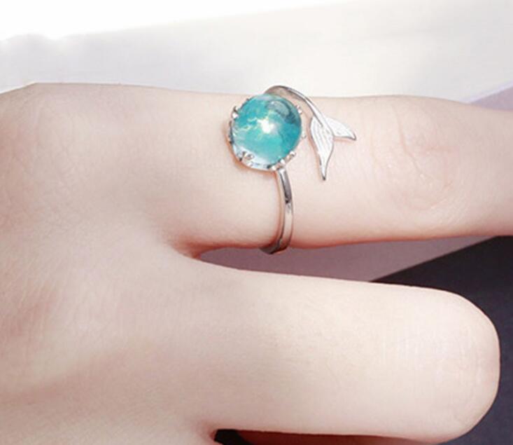 Mermaid Foam Ring Open Index Finger Tail Ring Fishtail Ring