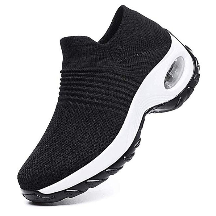 Spring Women Sneakers Shoes Flat Slip on Platform Sneakers for Women Black Breathable Mesh Sock Sneakers Shoes - Luxeelegance